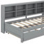 Lit de jour simple avec lit gigogne, tablette et port USB-419236085