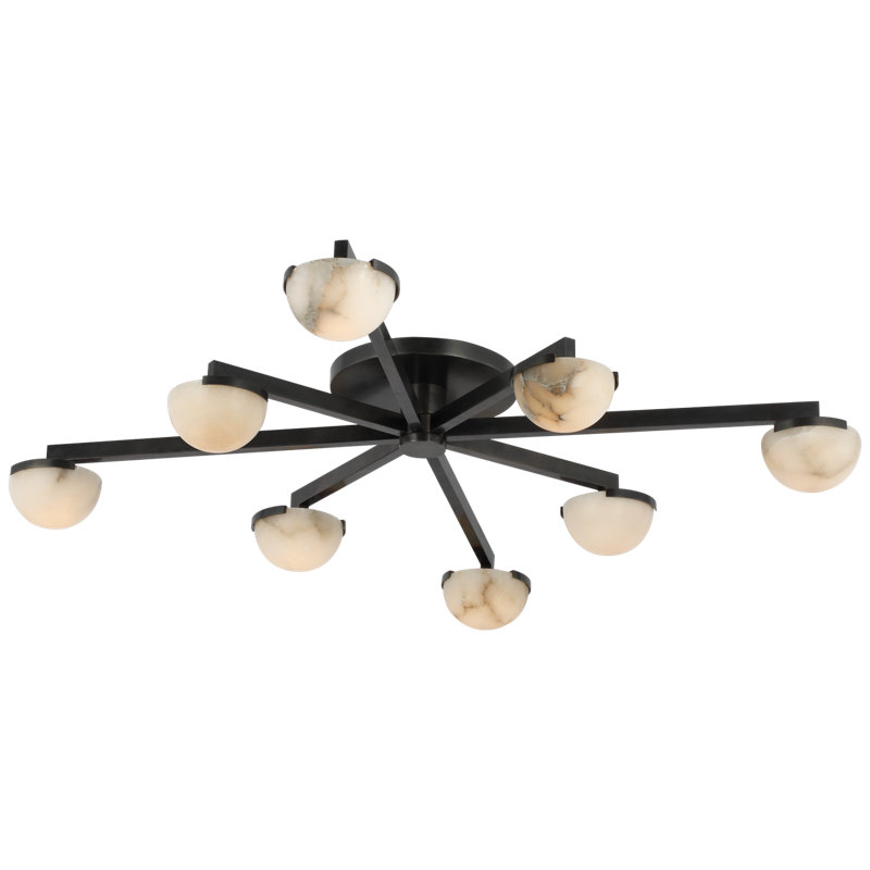 Pedra 8 - Light LED Flush Mount, 6" H x 36" W x 36" D, Bronze