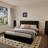 Velvet Upholstered Platform Bed With Metal-Framed Headboard, Dual Wall Lamps And Bedside Tables, No Box Spring Needed-997239349-997239350