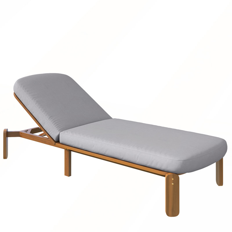 Chaise longue réglable pour l'extérieur avec coussins épais et dossier à 3 positions pour la détente sur le patio ou la piscine