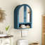 Armoire murale arquée avec portes en miroir et tablettes réglables-61545640