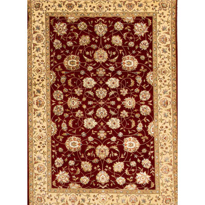 Hand-Knotted High-Quality Red and Gold Area Rug