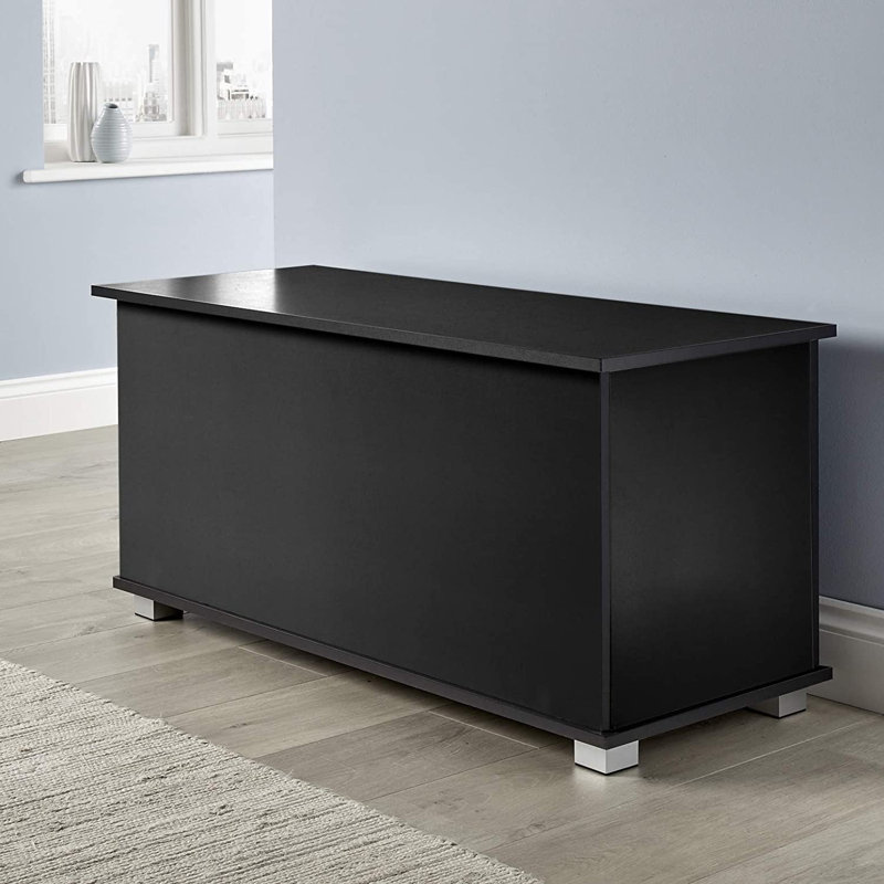 Solid + Manufactured Wood Blanket Chest, Black