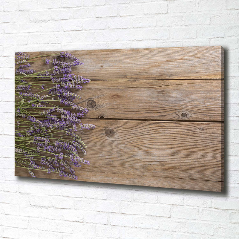 Lavender On The Wood - Wrapped Canvas Print