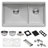 Ruvati 33-inch Workstation Dual Tier Nova Double Bowl Low Divide Undermount Stainless Steel Kitchen Sink