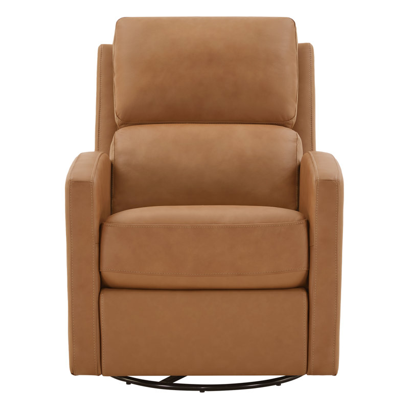 Fauteuil inclinable électrique pivotant en cuir avec port USB de 29,92 po de largeur Coston