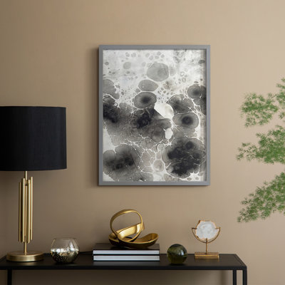 Marbling X Framed Print - Solid Wood