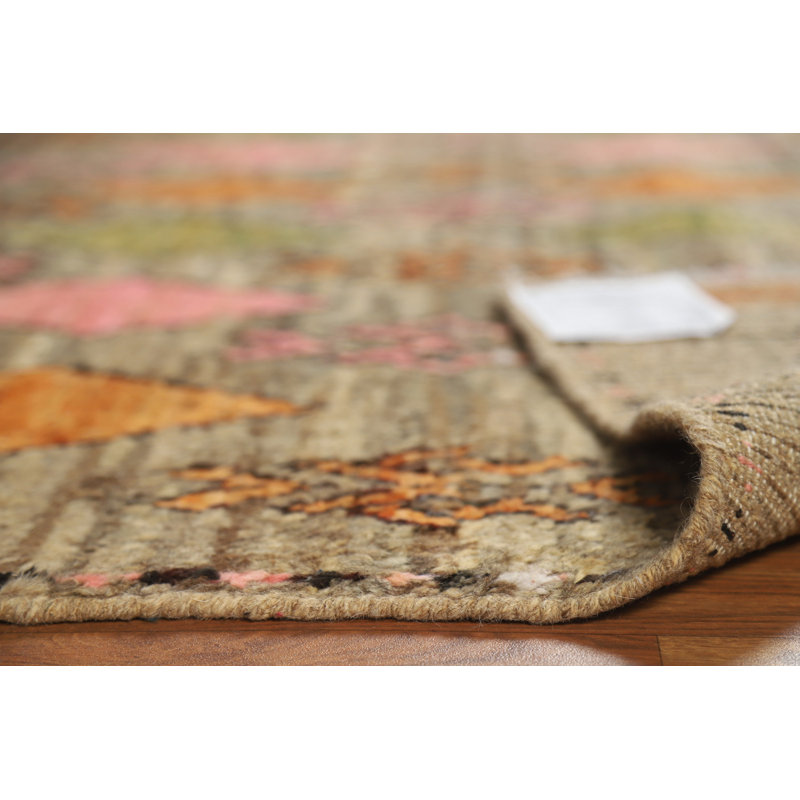 Tapis carré géométrique en laine marocain 6 x 6