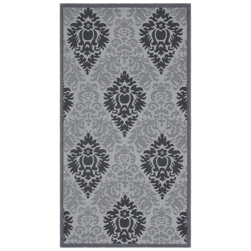 Arneshia Light Gray/Anthracite Indoor / Outdoor Area Rug, Rectangle 2'7" x 5'