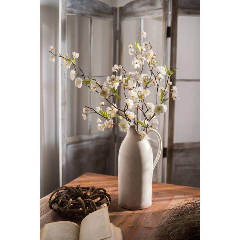 Tige de fleurs artificielle sakura, Blanc