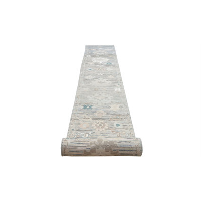 Oushak Collection, Transitional One-of-a-Kind Runner 2'4" X 25'5" Hand Knotted Area Rug