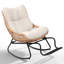 Chaise berçante de patio en osier avec coussin et repose-pieds-1712535157