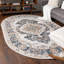 Tapis oriental en polypropylène tissé à la machine Octagon en ivoire / gris-842927021
