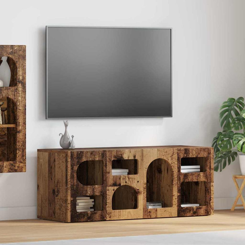 Unfinished TV Stand, Old Wood, 40cm H x 100cm L x 35cm W