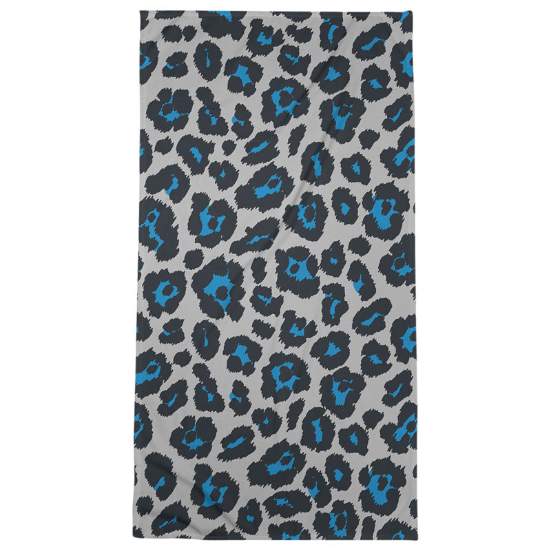 Serviette de bain Garp, Argent / bleu Carolina / noir, Mélange polyester-coton
