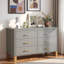 Commode double 6 tiroirs en bois robuste-1367436720