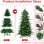 Arbre de Noël 61,39 po, 1488 pointes, mélange d'aiguilles réaliste, installation facile par charnières, support de soutien fiable d'aspect naturel, branche, installation rapide, métal