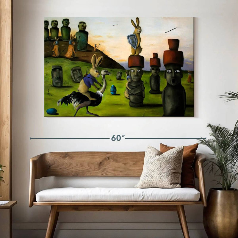 Battle Over Easter Island, 34" H x 51" W