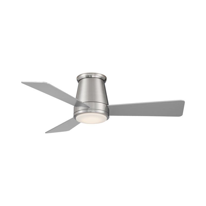 Ventilateur de plafond intelligent à 3 pales Hug avec télécommande et ensemble d'éclairage à DEL inclus, Nickel brossé