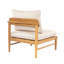 Canapé d'extérieur en bois d'acacia Terassi, finition teck clair avec coussin beige