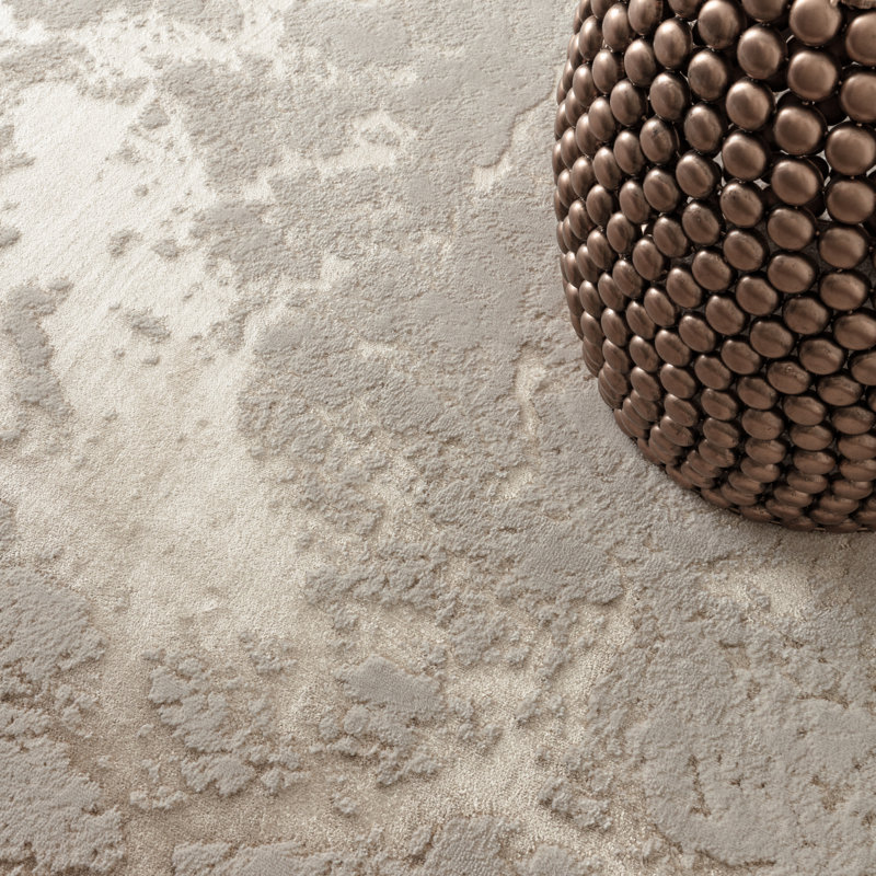 Aurora AU16 Strata Metallic Beige Area Rug, Rectangle 240 x 340cm