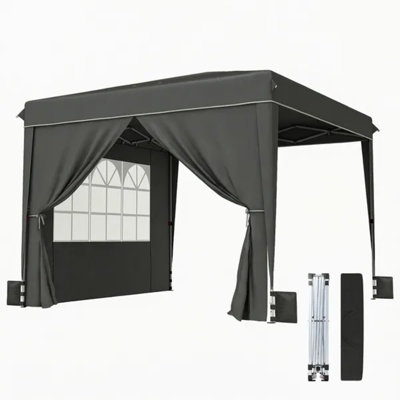 10 X 10 Ft Pop Up Canopy Tent With Sidewalls, Upf50+ Outdoor Portable Instant Canopy Shelter With Carry Bag