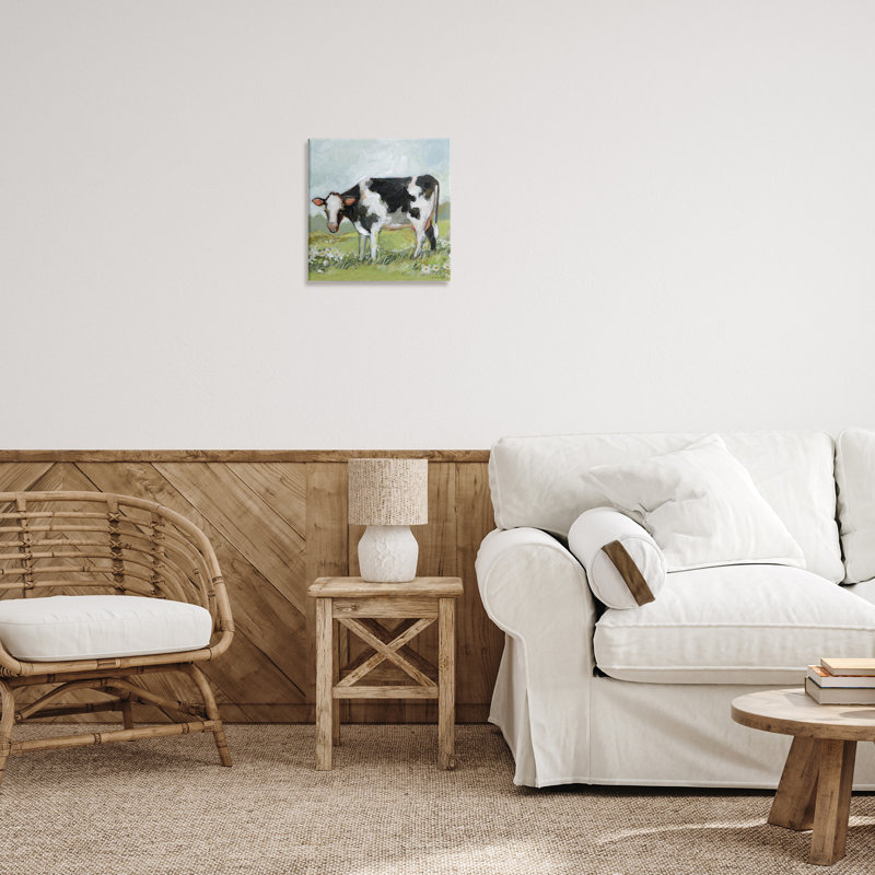 «Black and White Cow», art mural par Susan Winget, H 17 po x l 17 po