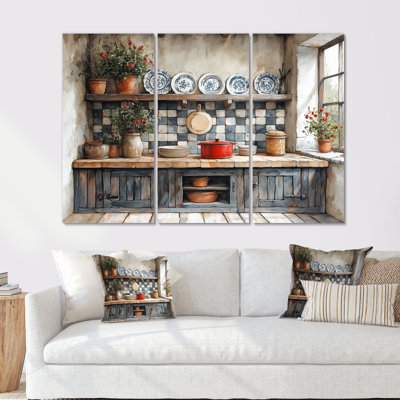 Country Kitchen Rustic Dream I - Ensemble d'art mural de cuisine