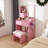 3-Color LED Vanity Mirror with Stool, Dressing Table for Bedroom, 2 Drawers & 5 Storage Cabinets, Adjustable Lighting-1099075800