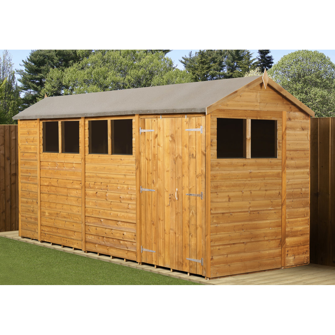 Empire Sheds 9x5ft Wooden Garden Shed - Pent Roof - Tongue & Groove - Green - Image 4