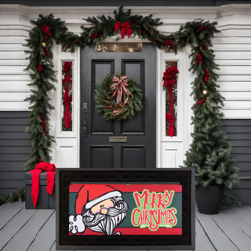 Stateburg Doormat Insert Santa Merry Christmas 22x10