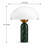  Natural Stone Table Lamp, Mid-Century Modern Dome Mushroom Lamp With Green Travertine Base And Frosted Glass Shade, Minimalist Bedside Nightstand Light For Bedroom, Living Room 14.5" Height-994141819
