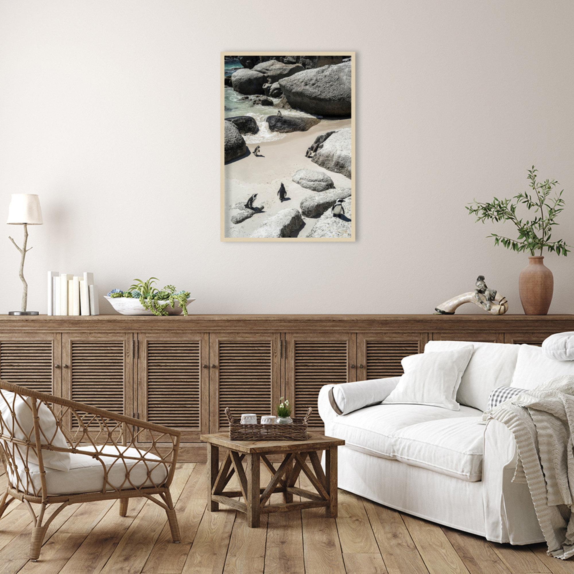 Chilling At the Beach No 2 by Shot by Clint Wood Framed Wall Art Print, 41" H x 29" W, Brown