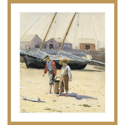«A Basket of Clams» par Winslow Homer, impression giclée encadrée