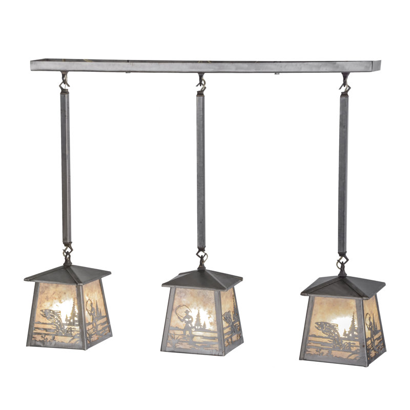 Luminaire suspendu linéaire pour îlot de cuisine 3 lumières