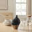 Masanari Canteen Asymmetrical Modern Two Tone Tabletop Vase - Black And Walnut
