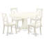 L'ensemble de salle à manger 5 pièces comprend une table de salle à manger ovale avec rallonge papillon et 4 chaises rembourrées en similicuir, blanc lin-1810048203-1796787919-1854146891