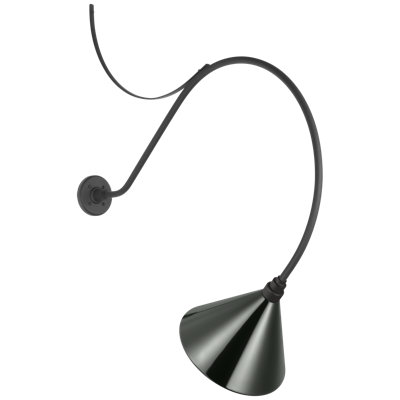 Thomas O'Brien, "Academy 36" Anchored Larrabee Barn Light in Matte Black with 9" Soft Copper Conical Savannah Shade