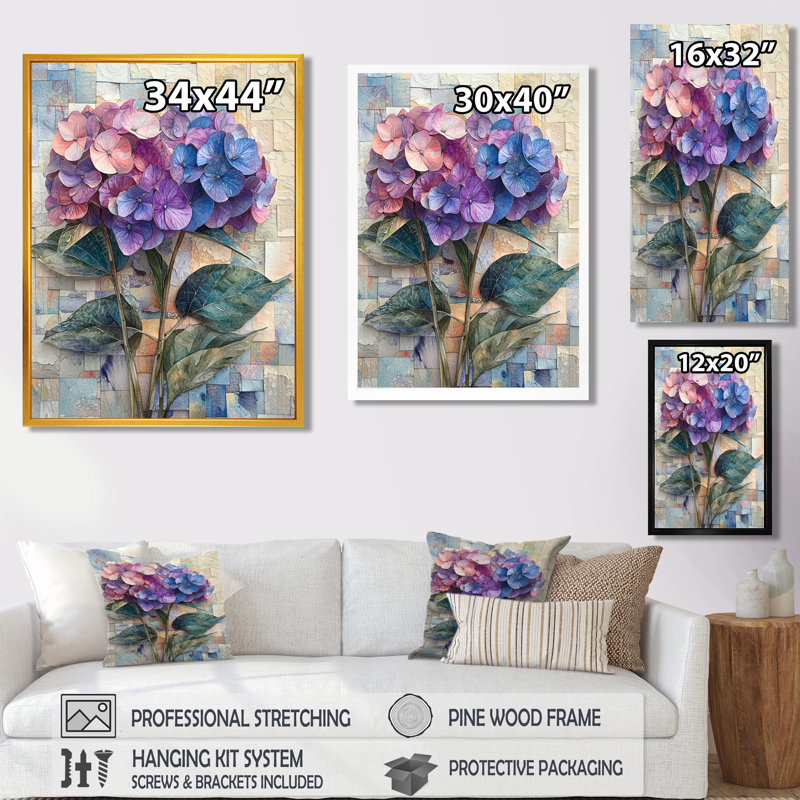 Cooke - décoration murale florale, H 32 po x l 16 po, Toile tendue, Ne s’applique pas