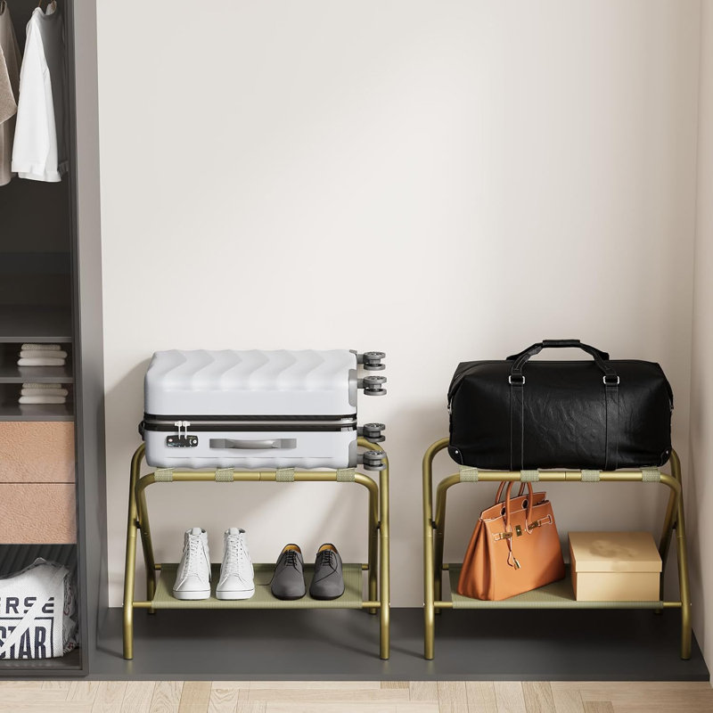 Gold Luggage Rack Pack Of 2, Gold