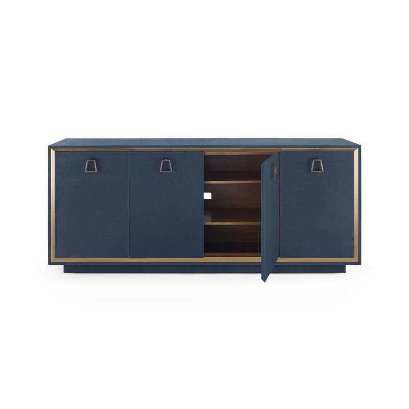 Ansel 72 in. W Sideboard, Navy Blue, Bronze Finished Brass, Santino - Square