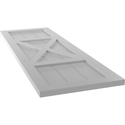 True Fit PVC Center X-Board Farmhouse Fixed Mount Shutters