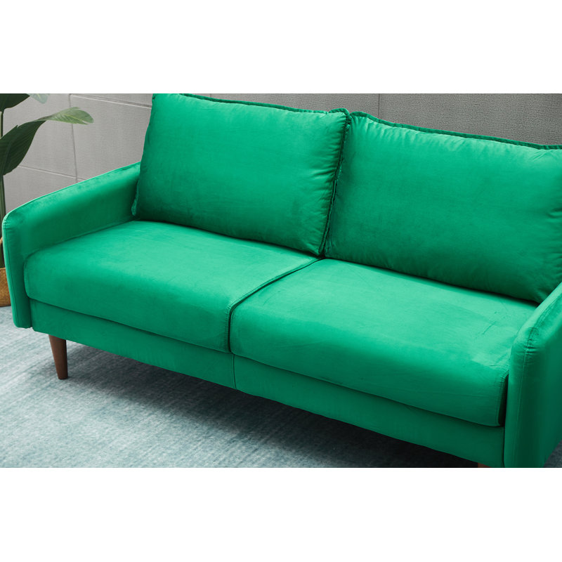 Estancia 72'' Velvet Sofa, Green Velvet