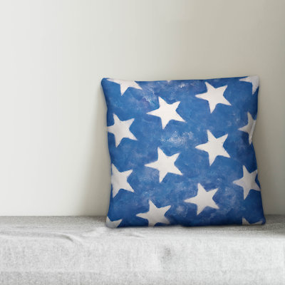 Stars Geometric Outdoor Reversible Throw Pillow