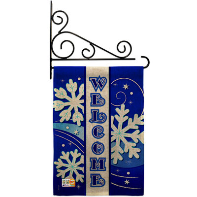 Welcome Winter Wonderland 2 faces polyester 19 x 13 po Drapeau de jardin