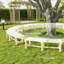 Banc d'extérieur semi-circulaire rond, banc de jardin en bois
