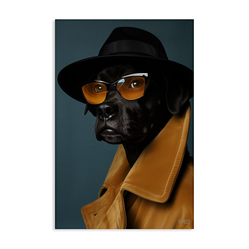 «Black Dog in suit» par Roozbeh Bahramali, H 24 po x l 16 po