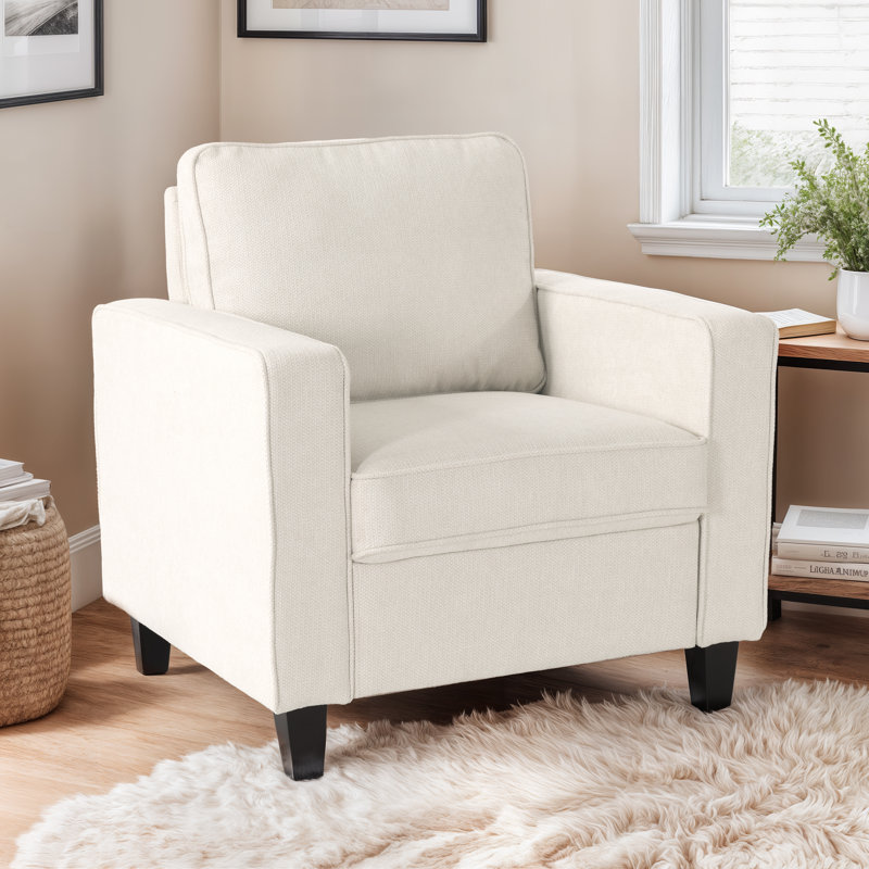 Fauteuil en polyester 85,09 cm de large, Polyester beige clair