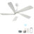 52 Inch Modern Ceiling Fan With Dimmable LED Light 5 Solid Wood Blades Remote Control Reversible DC Motor With Smart APP Control-871327910-871327904