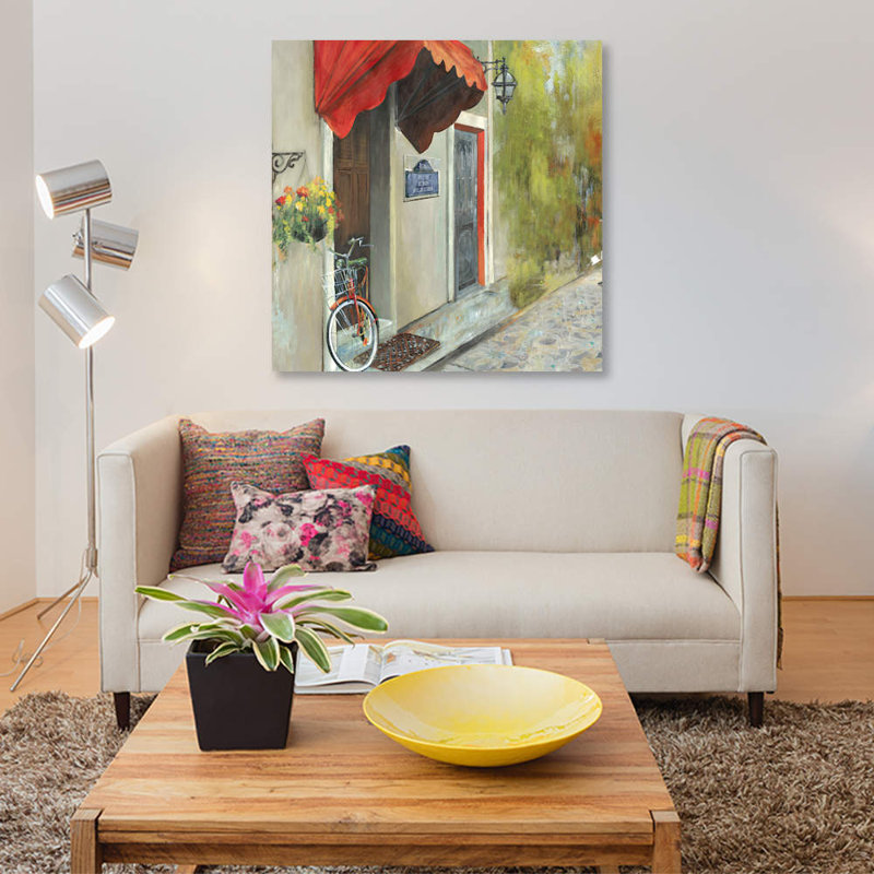 «Stoping» par PI Studio - Impression sur toile tendue sur châssis, H 18 po x l 18 po x P 1,5 po, Pas de tapis, Toile tendue